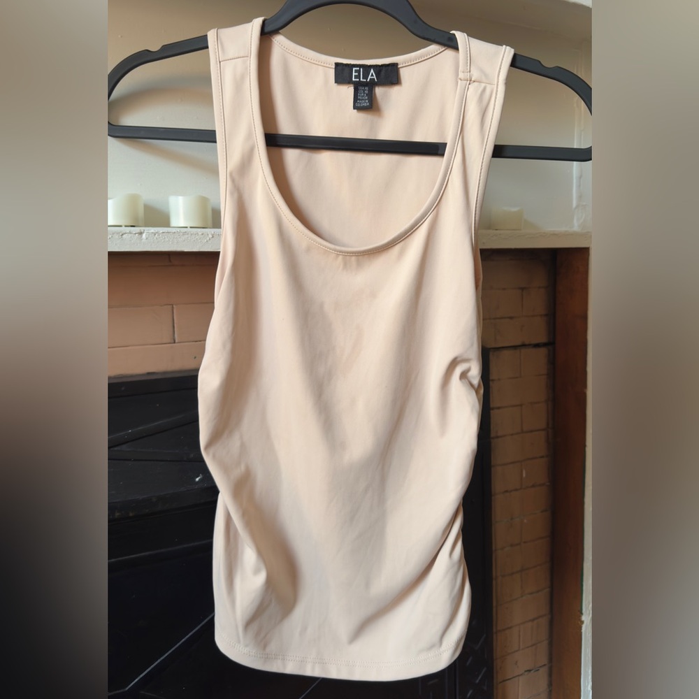 Peach/Light Pink Scoop Neck Tank Top